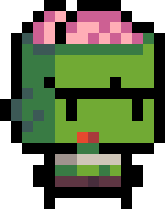 pixelated green zombie