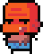 pixelated red zombie